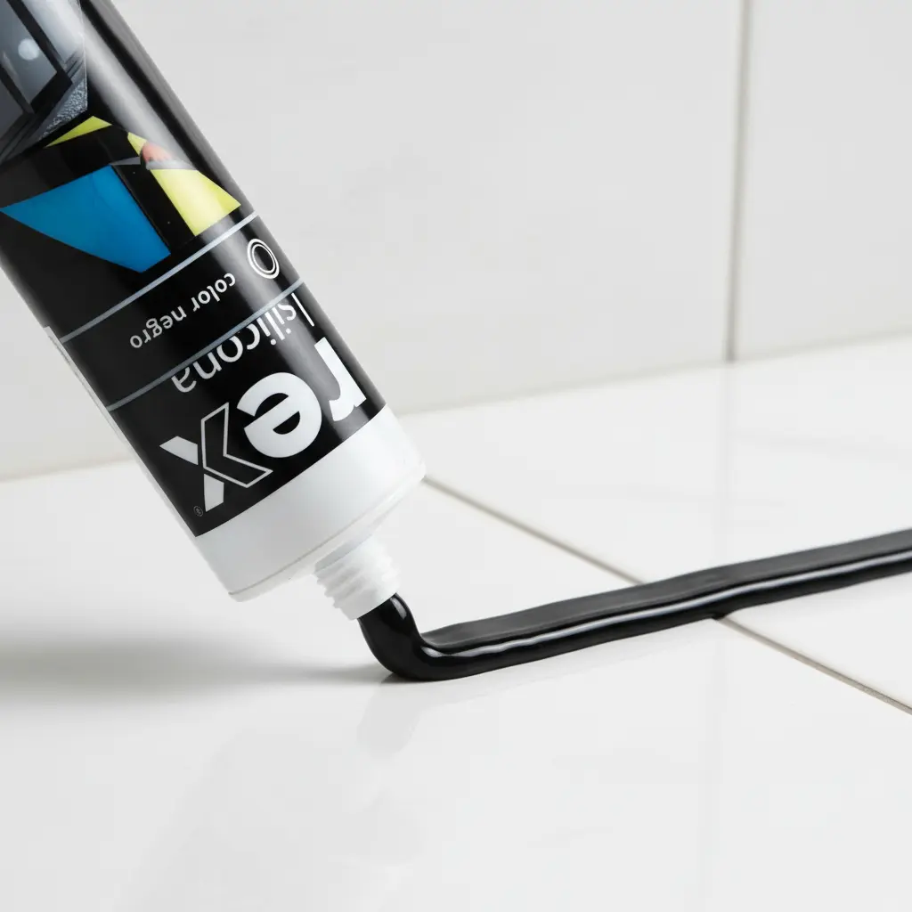 Silicona acética negra Rex 300 ml