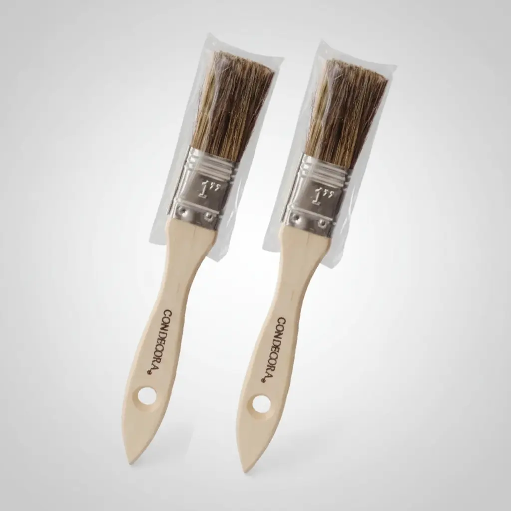 Pack 2 brochas Condecora 1 pulgada pintura látex esmalte cerdas suaves alta precisión ideal para retoques terminaciones finas y molduras