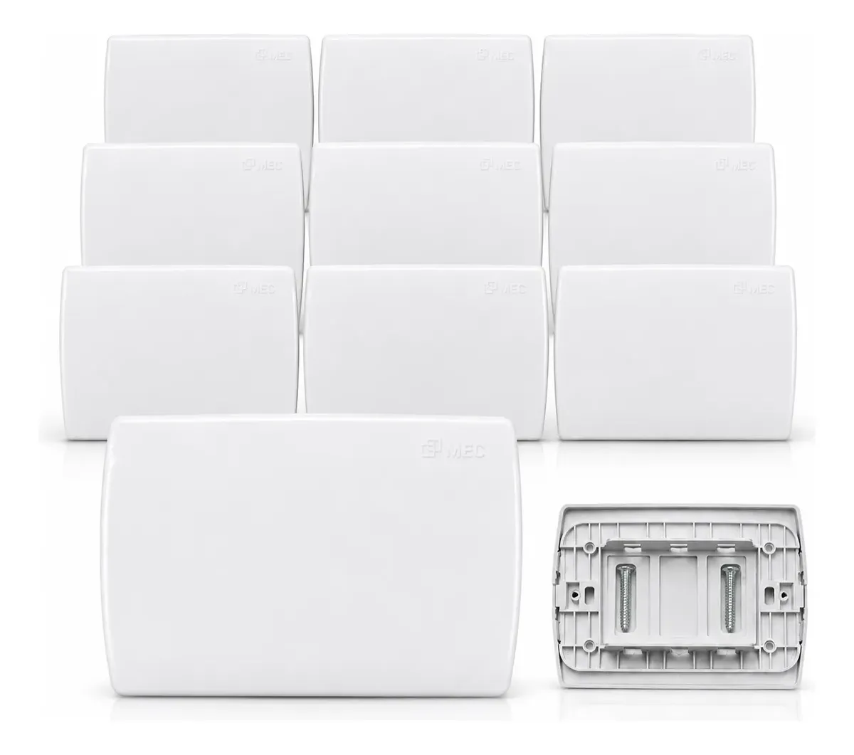 Tapa Placa Ciega Eléctrica Con Base Soporte Blanca Pack 10u